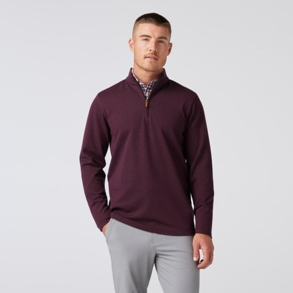 Mizzen+Main Maroon Quarter-Zip Performance Sweater